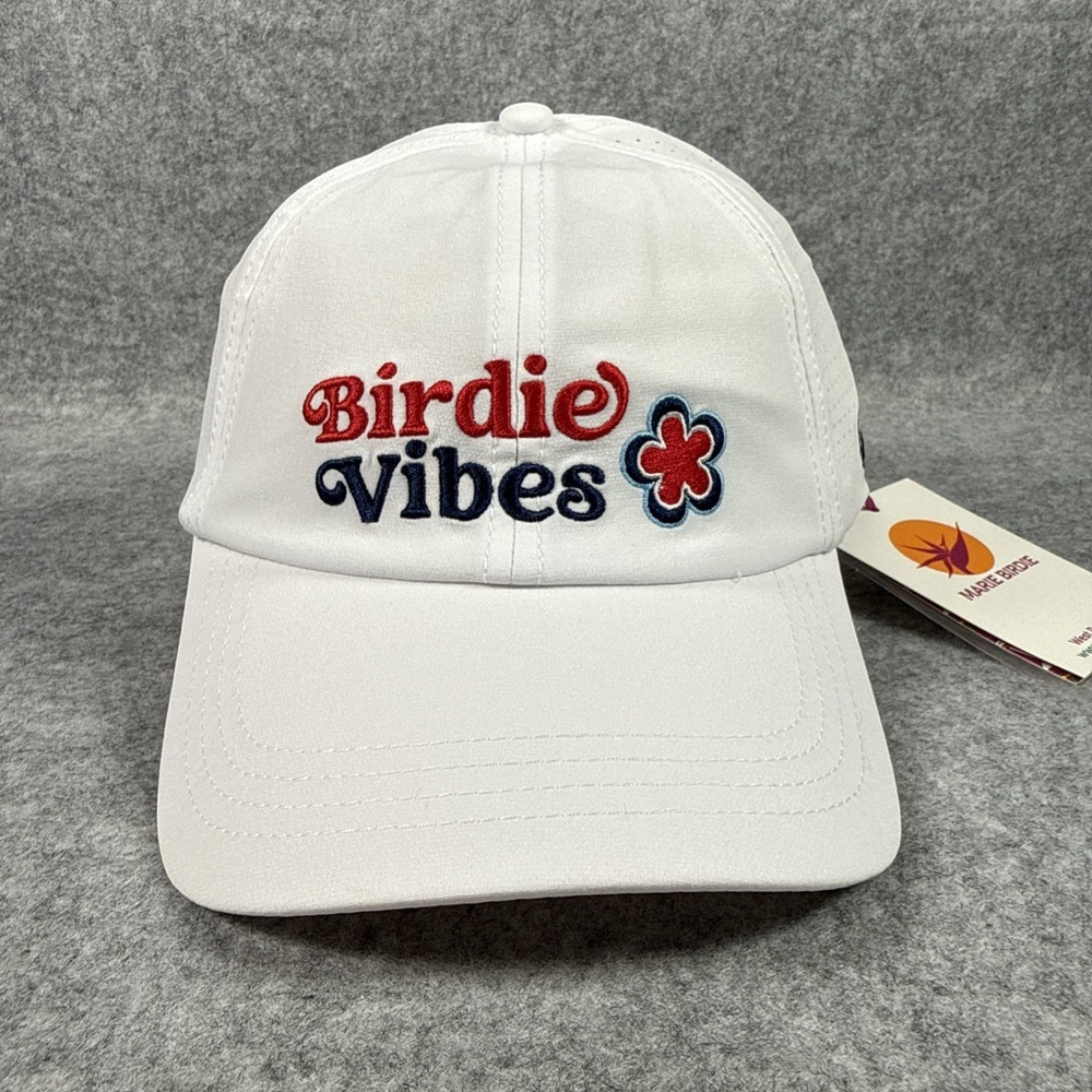 Birdie Vibes Hat Cap - White - Golf - Marie Birdie-SnapBack-NEW